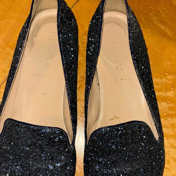 J.CREW blue sequins loafers size 8 sparkly, party, fun, feminine - Picture 3 of 8